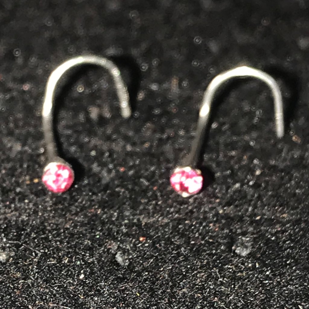 Hot Pink 22 Gauge Curved Nose Rings 7$